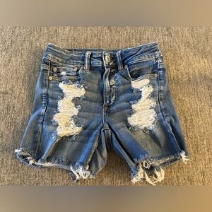 American Eagle Outfitters Next Level Stretch Women's Distressed Jean Shorts Sz 2
